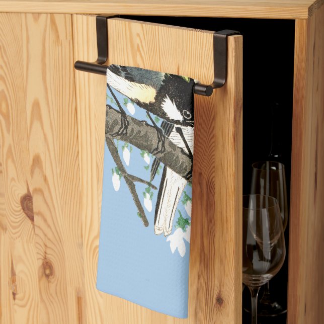 Linge De Cuisine Oiseaux et fleurs de cerisiers Ohara Koson (Pliage en tiers)