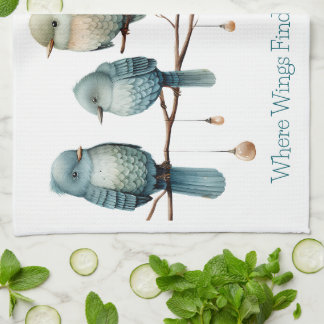 Linge De Cuisine Oiseaux lunaires sur Branches Élégance intemporell