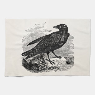 Linge De Cuisine Oiseaux personnalisés par corneille noire vintage