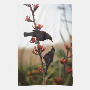 Linge De Cuisine Oiseaux sui de la brousse de lin néo-zélandaise