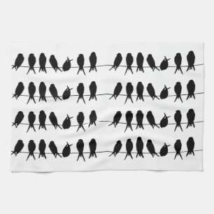 Linge De Cuisine Oiseaux sur une couleur editable d'arrière - plan