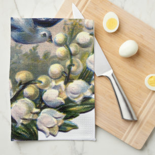 Linge De Cuisine oiseaux vintages du muguet de fleurs d'oiseaux