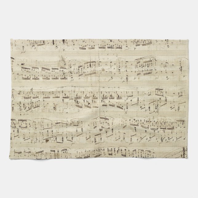 Linge De Cuisine Old Music Notes (Horizontal)