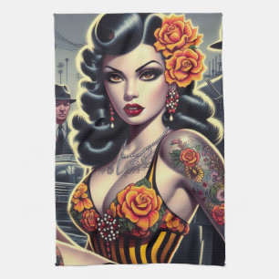 Linge De Cuisine Old School mignonne Goth Girl