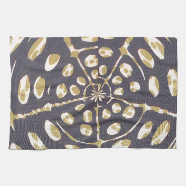 Linge De Cuisine Olive Green Polka Point Radial Motif Art Imprimer (Horizontal)