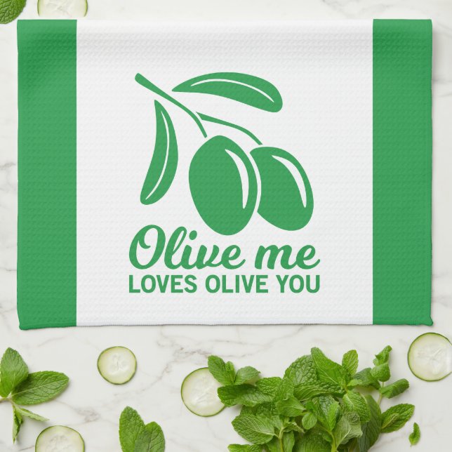 Linge De Cuisine Olive Me Love You (Plié)
