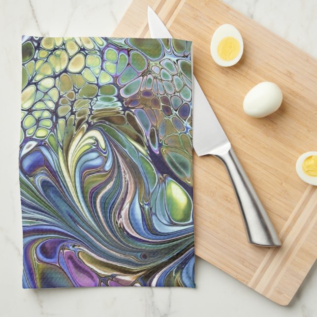 Linge De Cuisine Olive vert, purple blue burgundy (Quart Plié)