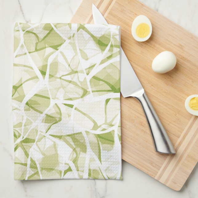 Linge De Cuisine olive-white abstract fashionable modern pattern    (Quart Plié)
