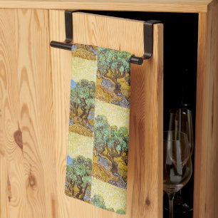 Linge De Cuisine Oliviers de Van Gogh - Soleil doré et ciel