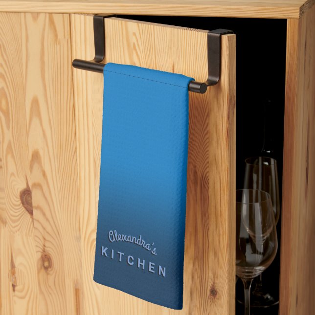 Linge De Cuisine Ombre bleue française (Pliage en tiers)
