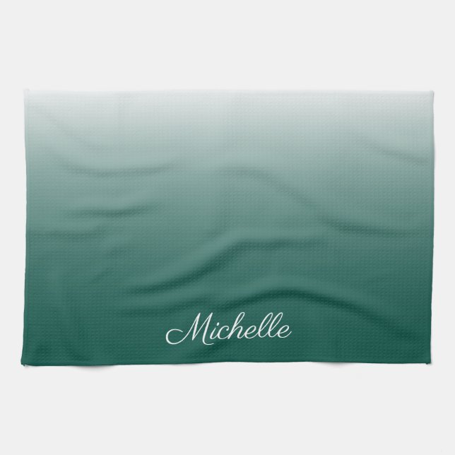 Linge De Cuisine ombre vert (Horizontal)