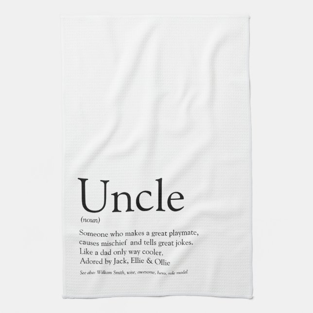Linge De Cuisine Oncle Cool Moderne Noir et Blanc  (Vertical)