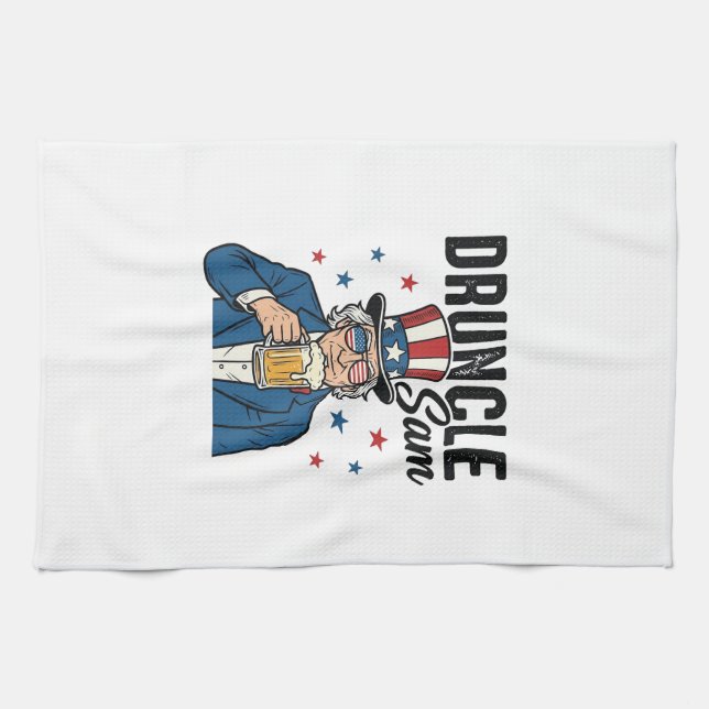 Linge De Cuisine Oncle Sam drôle de conception vectorielle de bière (Horizontal)