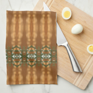 Linge De Cuisine Or beige et vert Turquoise