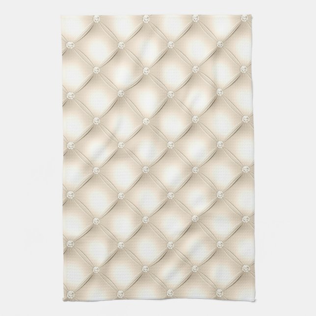 Linge De Cuisine Or Clair, Faux Diamond Tufted (Vertical)