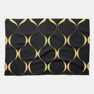 Linge De Cuisine Or, simple, moderne, luxueux graphisme ondulé