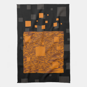 Linge De Cuisine Orange alerte float abstrait Halloween boîte noire