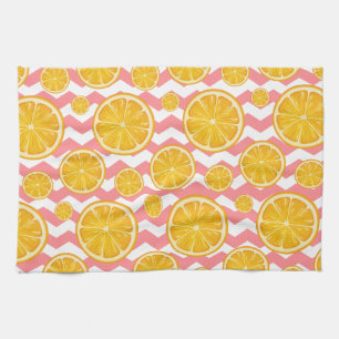 Linge De Cuisine Orange Citrus Chevron Stripes
