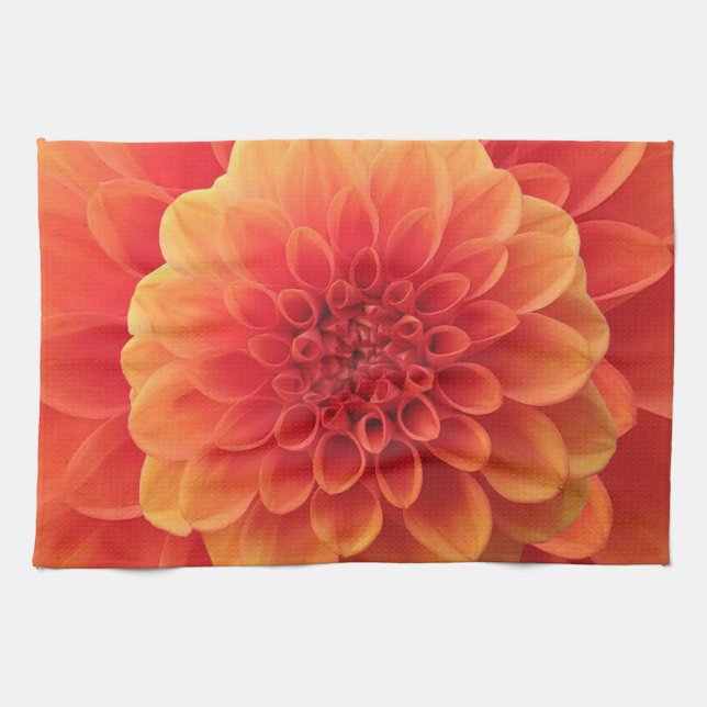 Linge De Cuisine Orange Dahlia (Horizontal)