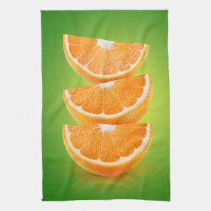 Linge De Cuisine Orange en vert