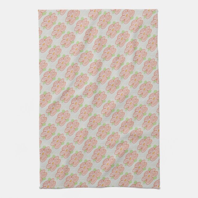 Linge De Cuisine Orange floral (Vertical)