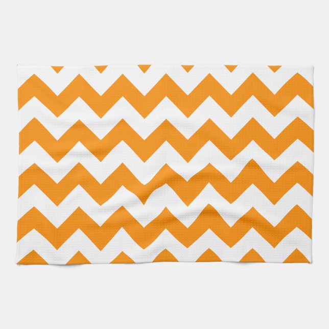 Linge De Cuisine Orange foncé en zigzag (Horizontal)