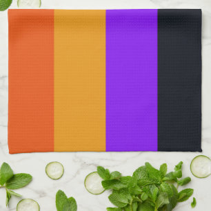 Linge De Cuisine Orange, Jaune, Violet et Grandes Noires