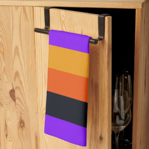 Linge De Cuisine Orange, Jaune, Violet et Grandes Noires