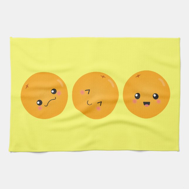 Linge De Cuisine Orange Mignonne Qui Roule (Horizontal)