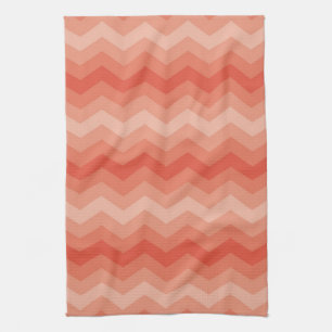 Linge De Cuisine Orange Peach Chevron