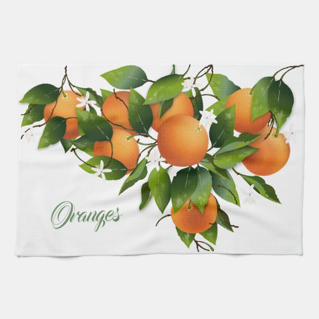 Linge De Cuisine Oranges Agrumes Fruit Botanique (Horizontal)
