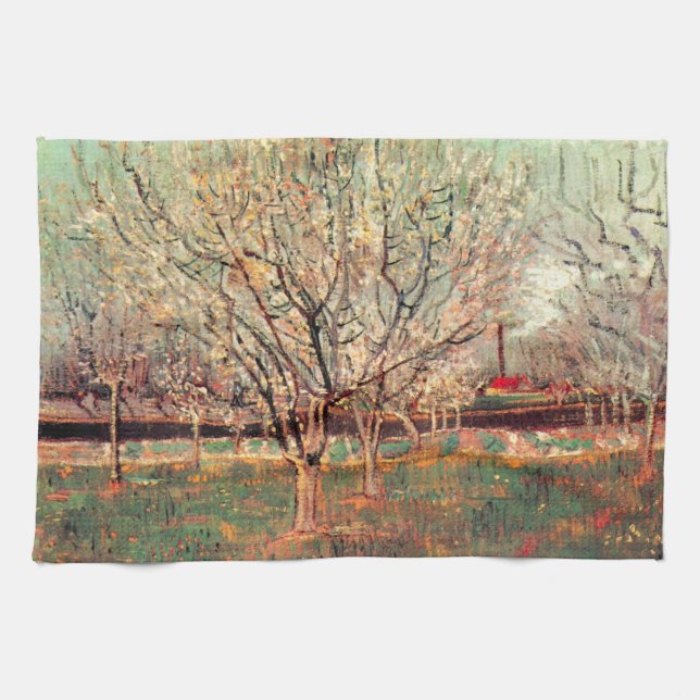 Linge De Cuisine Orchard en Fleur, Plum Trees par Vincent van Gogh (Horizontal)