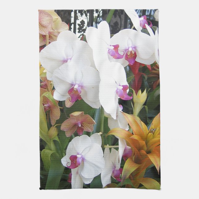 Linge De Cuisine Orchidées et fer (Vertical)