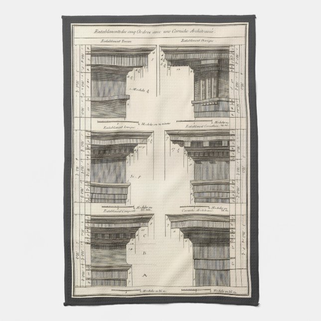 Linge De Cuisine Ordres d'Architecture, Entablements Anciens (Vertical)