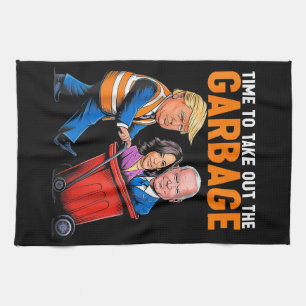 Linge De Cuisine Ordures pour Trump 2024 Drôle le moment de sortir