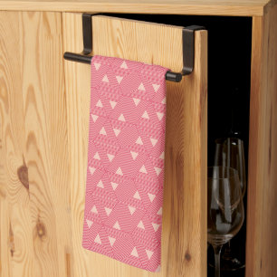 Linge De Cuisine Oriental rose Sakura Japon triangle géométrique
