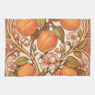 Linge De Cuisine Ornement Art Nouveau à Fleur de Pêcher