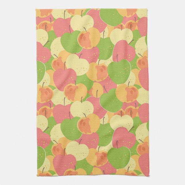 Linge De Cuisine Ornement avec pommes (Vertical)