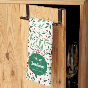 Linge De Cuisine Ornement de Noël moderne nom de famille botanique