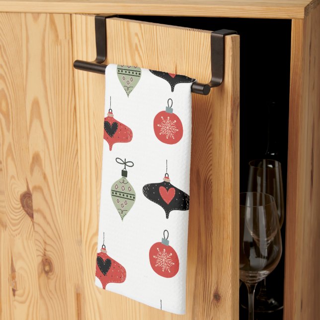 Linge De Cuisine Ornements du milieu du siècle rétro (Pliage en tiers)
