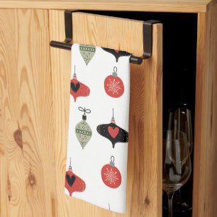 Linge De Cuisine Ornements Rétro de Noël du Milieu du Siècle