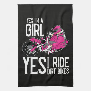 Linge De Cuisine Oui je suis une fille oui je conduis un vélo tout