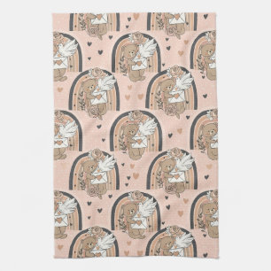 Linge De Cuisine Ours en peluche neutre Arc-en-ciel en marron et ta