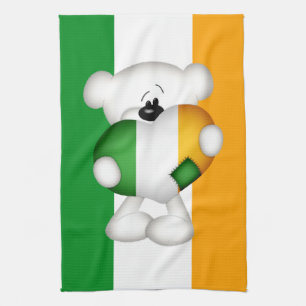 Linge De Cuisine Ours En Teddy Avec Grand Coeur Irlandais