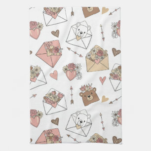 Linge De Cuisine Ours mignon et cœurs -- Nurserie pastel (5)