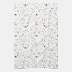 Linge De Cuisine Ours mignon et cœurs -- Nurserie pastel (9)