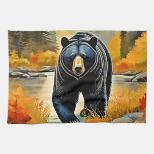 Linge De Cuisine Ours noir de la forêt automne