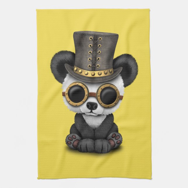 Linge De Cuisine Ours panda CUB mignon de bébé de Steampunk (Vertical)