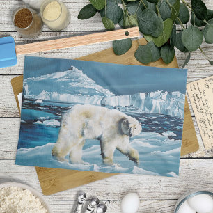 Linge De Cuisine Ours polaire arctique bleu