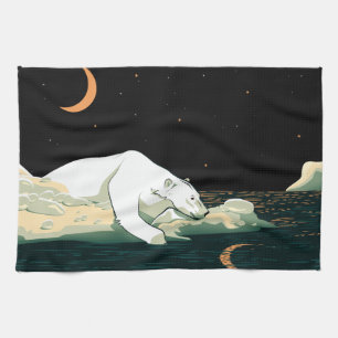 Linge De Cuisine Ours polaire et lune